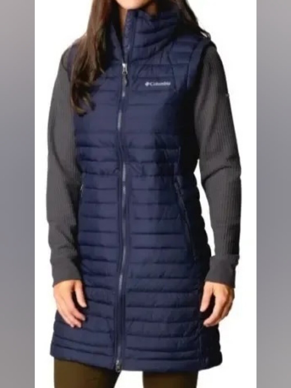 Columbia Women's Navy Packable Long Puffer Vest